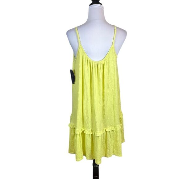 Scoop Lime Green/Yellow Sleeveless Ruffle Dress, Size L, NWT - Picture 2 of 9